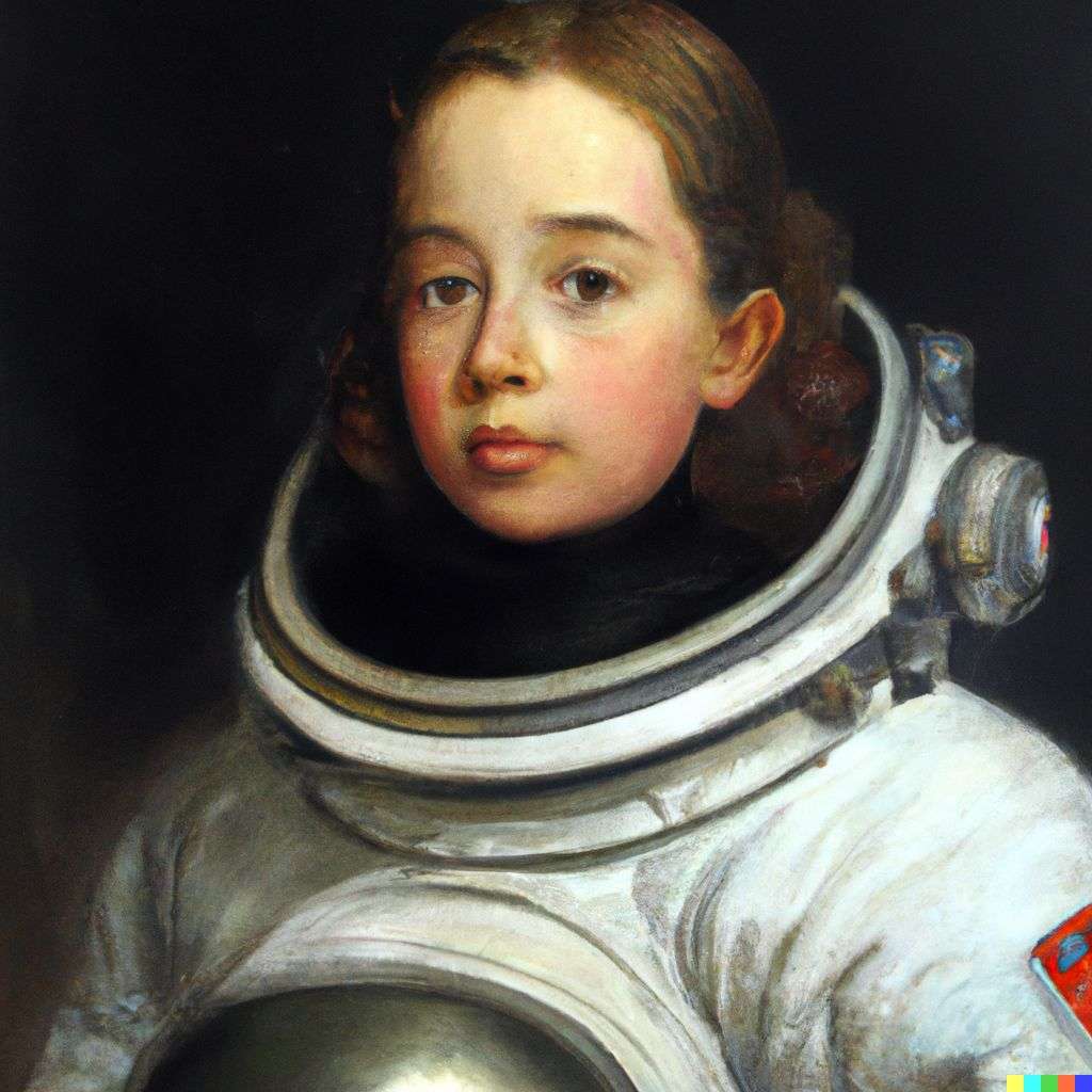 an astronaut, painting by Diego Velazquez